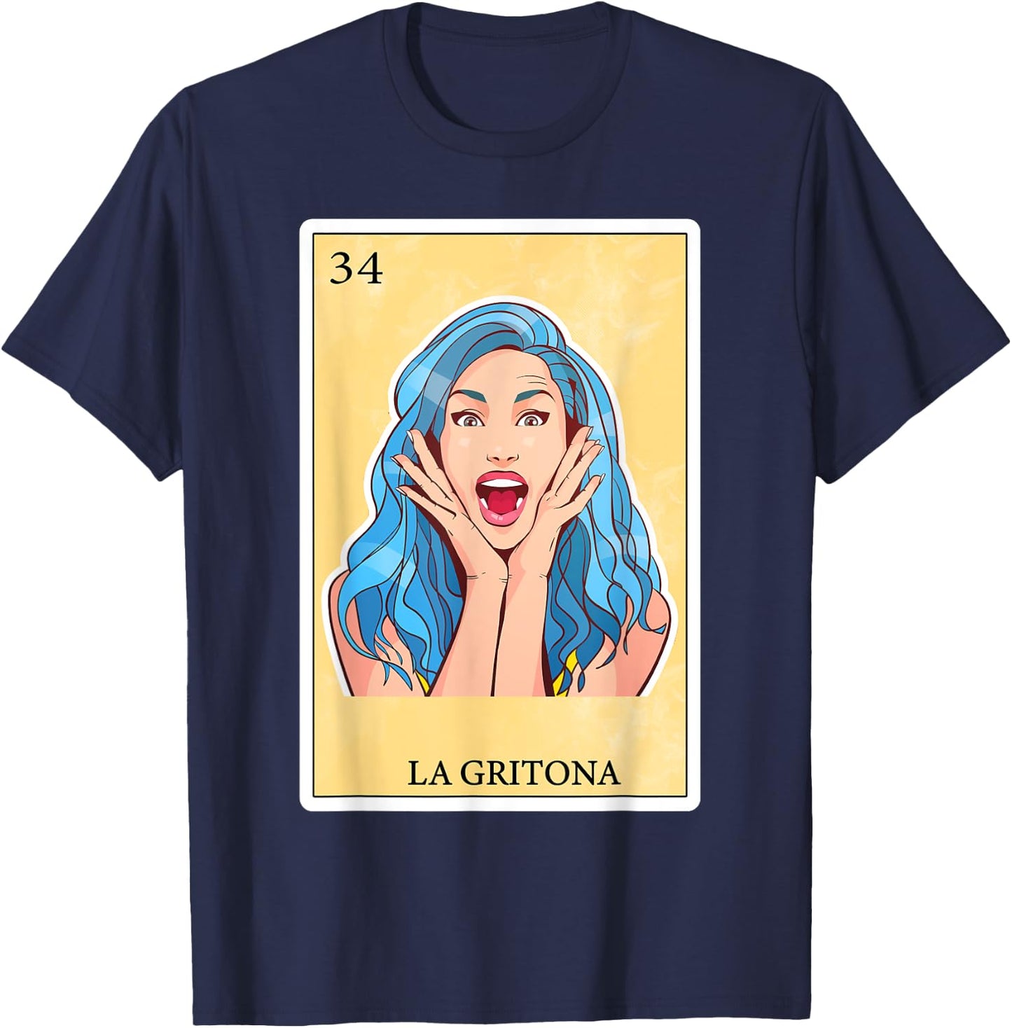 Gifts Spanish-Mexican Bingo Card Latinas - La Gritona T-Shirt - T-Shirt | Navy