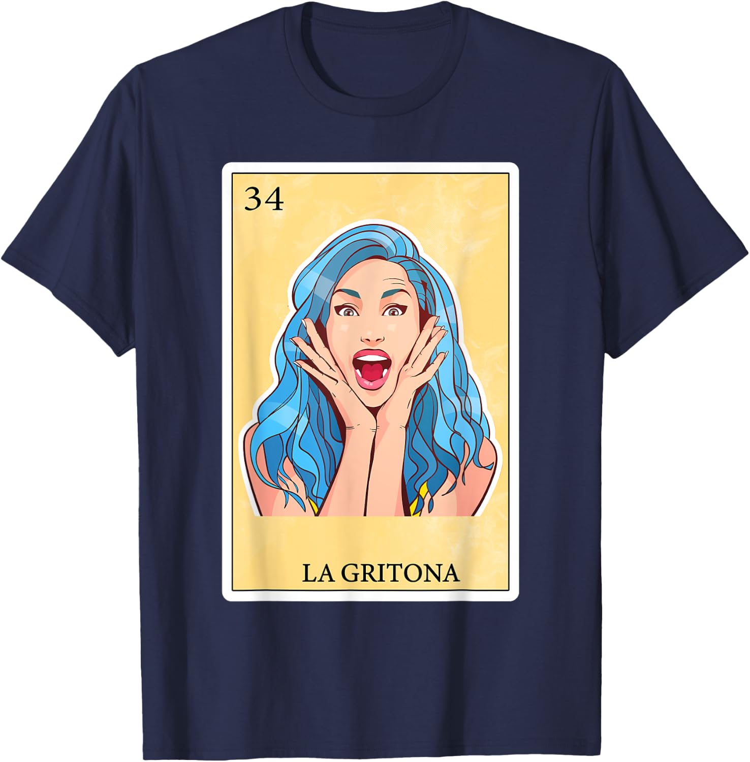 Gifts Spanish-Mexican Bingo Card Latinas - La Gritona T-Shirt - T-Shirt | Navy