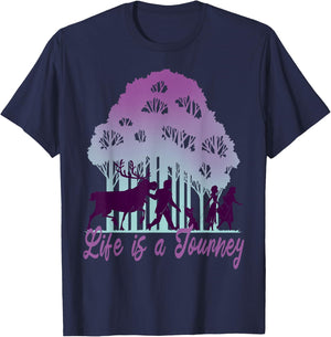 Disney Frozen 2 Life Is A Journey Forest Silhouette Text T-Shirt - T-Shirt | Navy