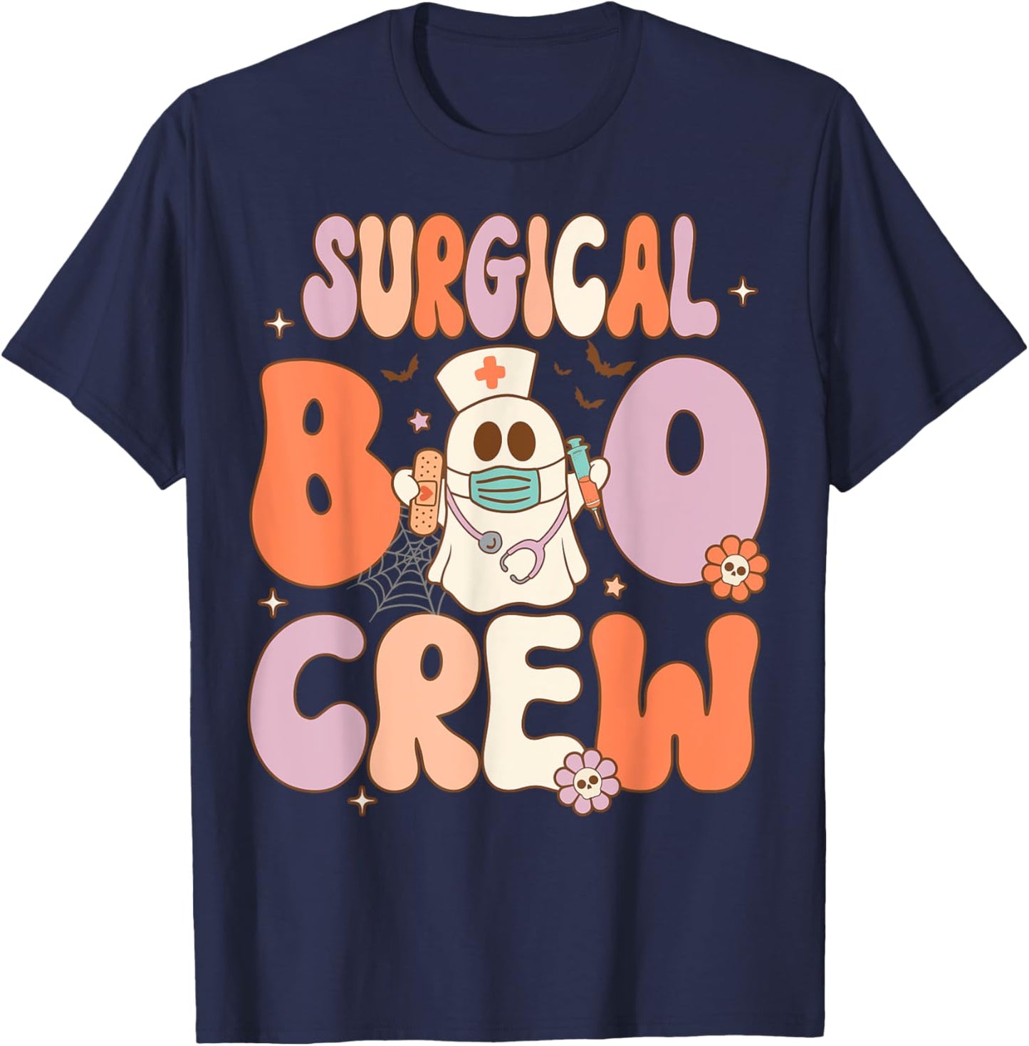 Surgical Boo Crew Nurse Funny Halloween Easy Costume T-Shirt - T-Shirt | Navy