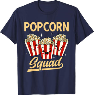 Popcorn Squad Movie Night Snack Popcorn T-Shirt - T-Shirt | Navy