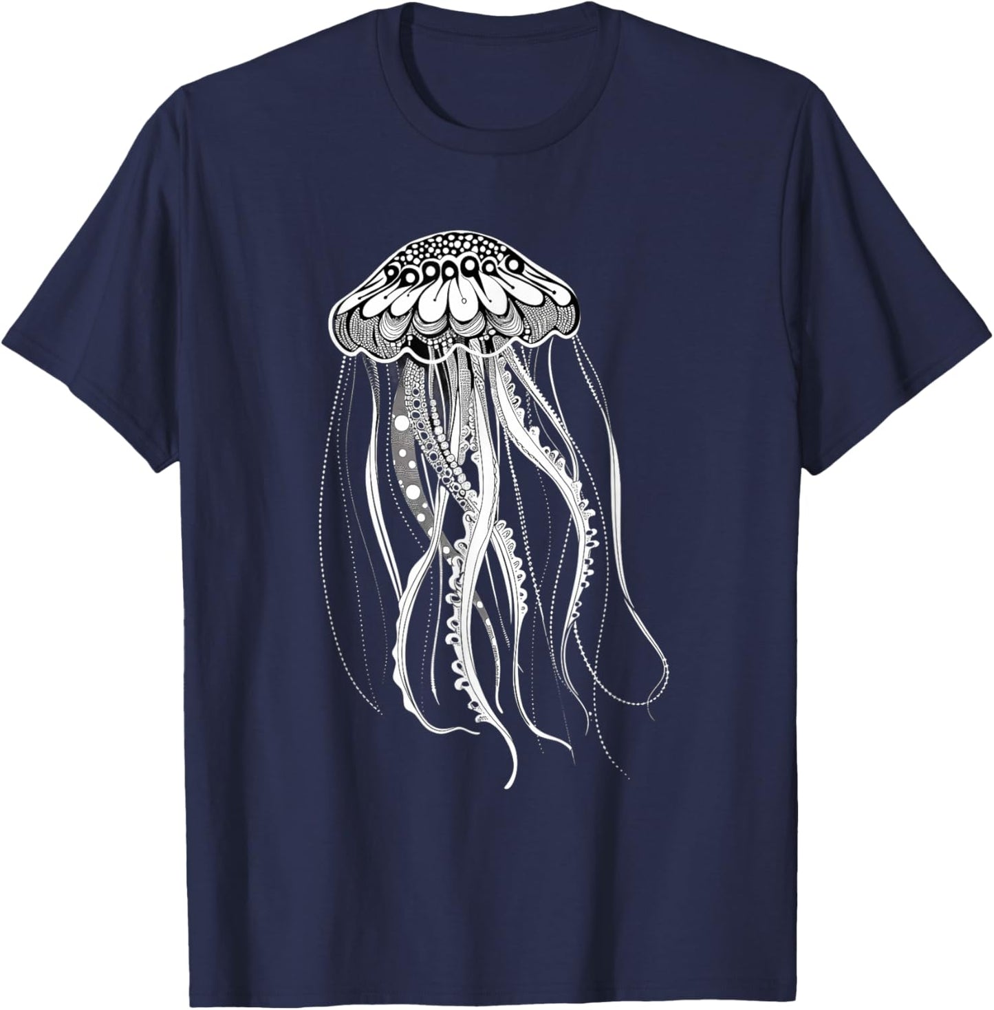 Jellyfish Sea Ocean Jellyfish Artwork Ocean Sea Animal Lover T-Shirt - T-Shirt | Navy