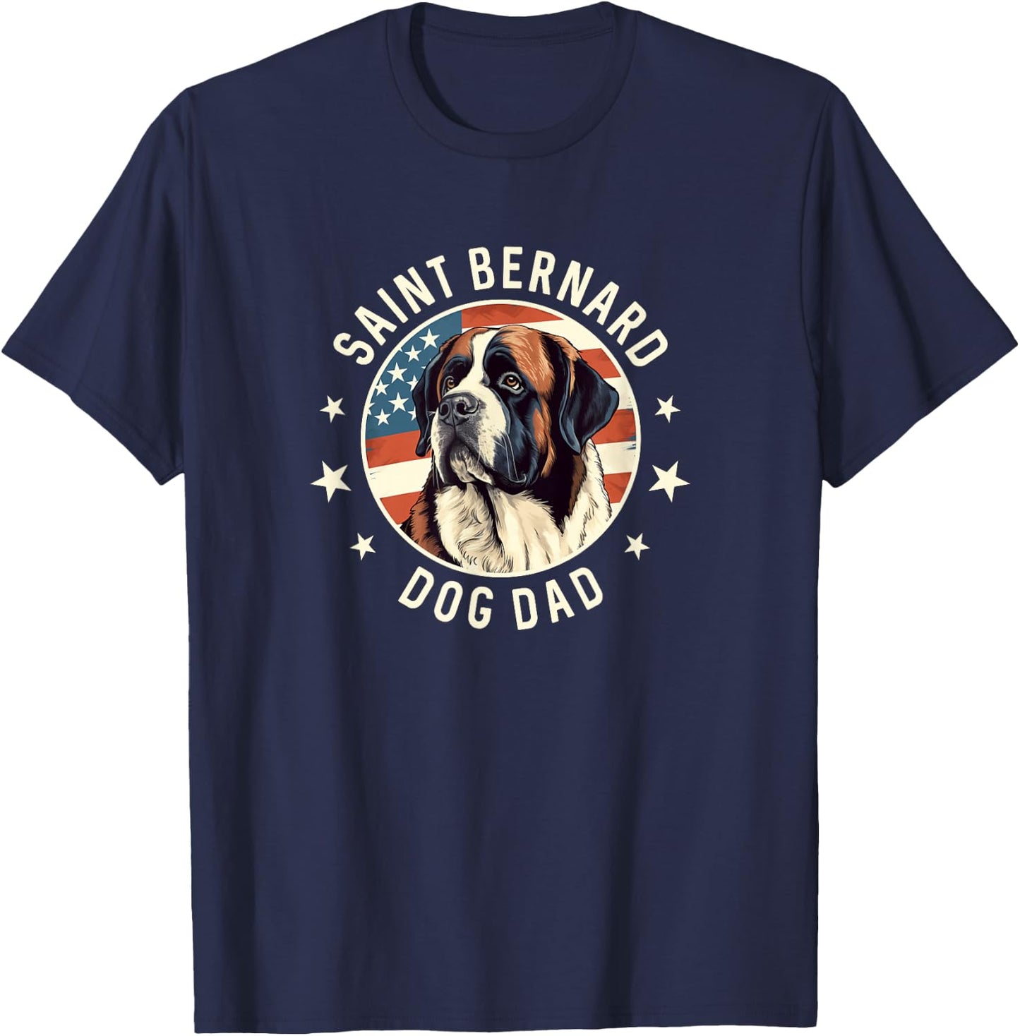 Saint Bernard Gifts Men, St. Bernard Dog Dad T-Shirt - T-Shirt | Navy