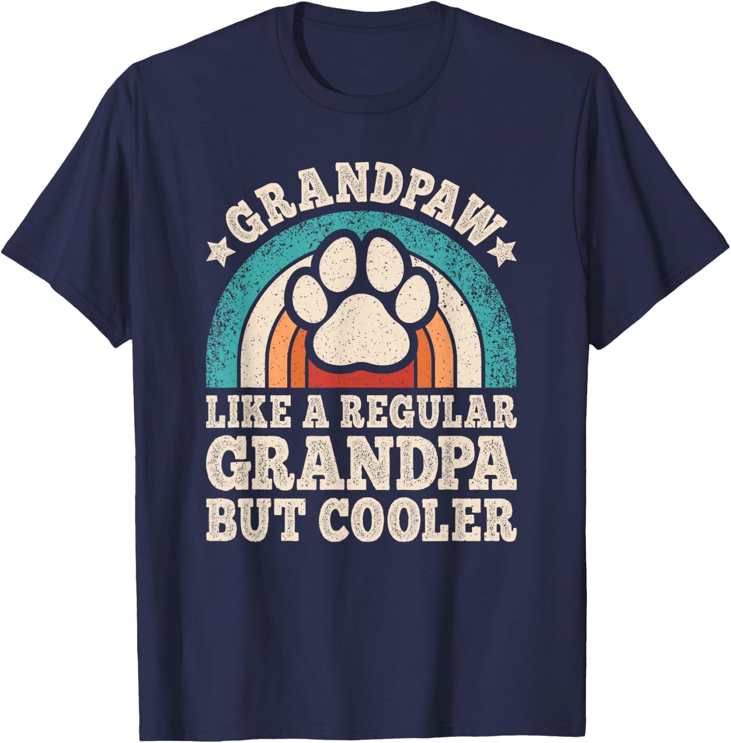 Grandpaw Dog Grandpa Funny Dog Grandfather Grand Paw Vintage T-Shirt - T-Shirt | Navy
