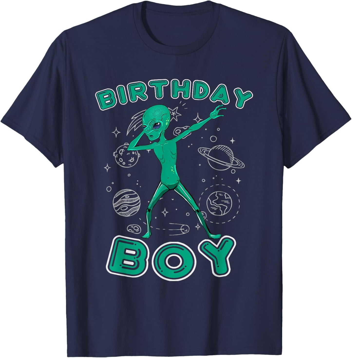 Funny Alien Birthday Boy Tween Teen Boys Kids Youth Men T-Shirt - T-Shirt | Navy