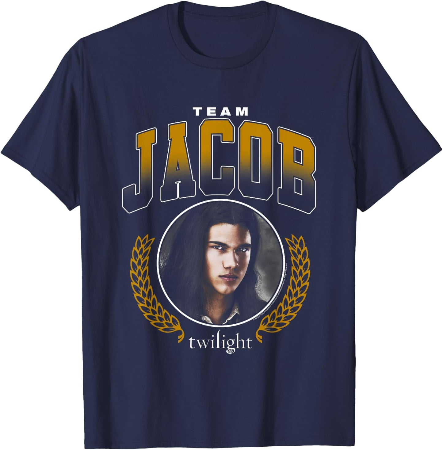 Twilight Team Jacob Varsity Lettering Werewolf Movie T-Shirt - T-Shirt | Navy