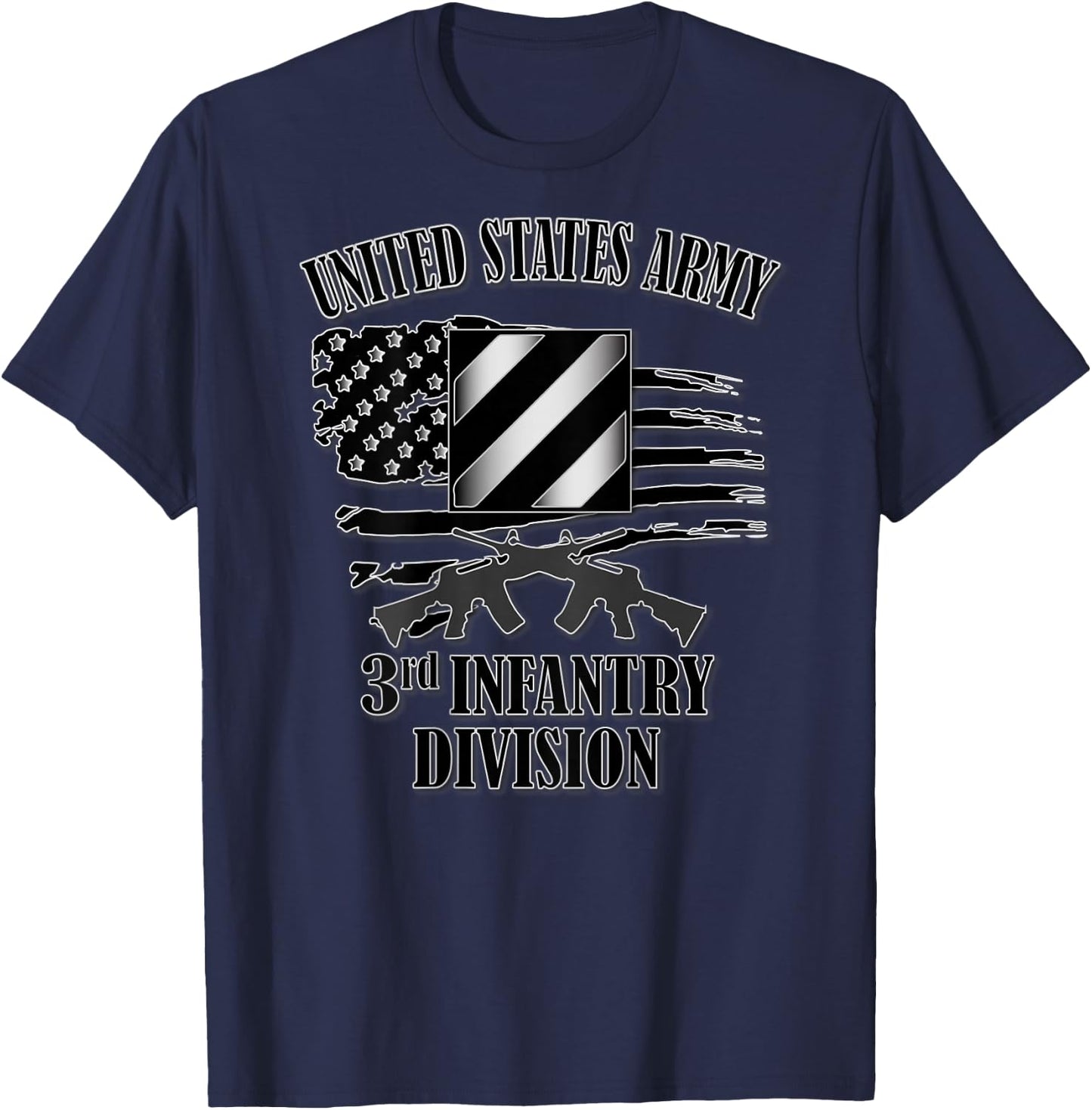 U.S. Army 3rd Infantry Division (Back Design) T-Shirt - T-Shirt | Navy