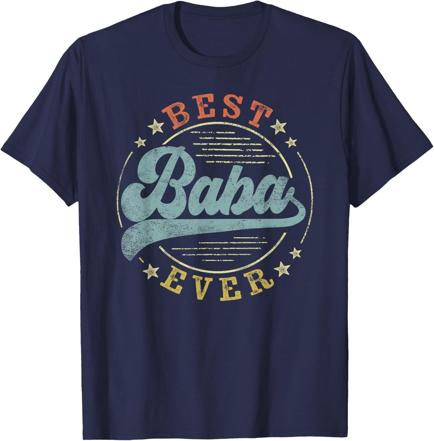 Best Baba Ever Father's Day Baba Gifts Vintage Emblem T-Shirt - T-Shirt | Navy