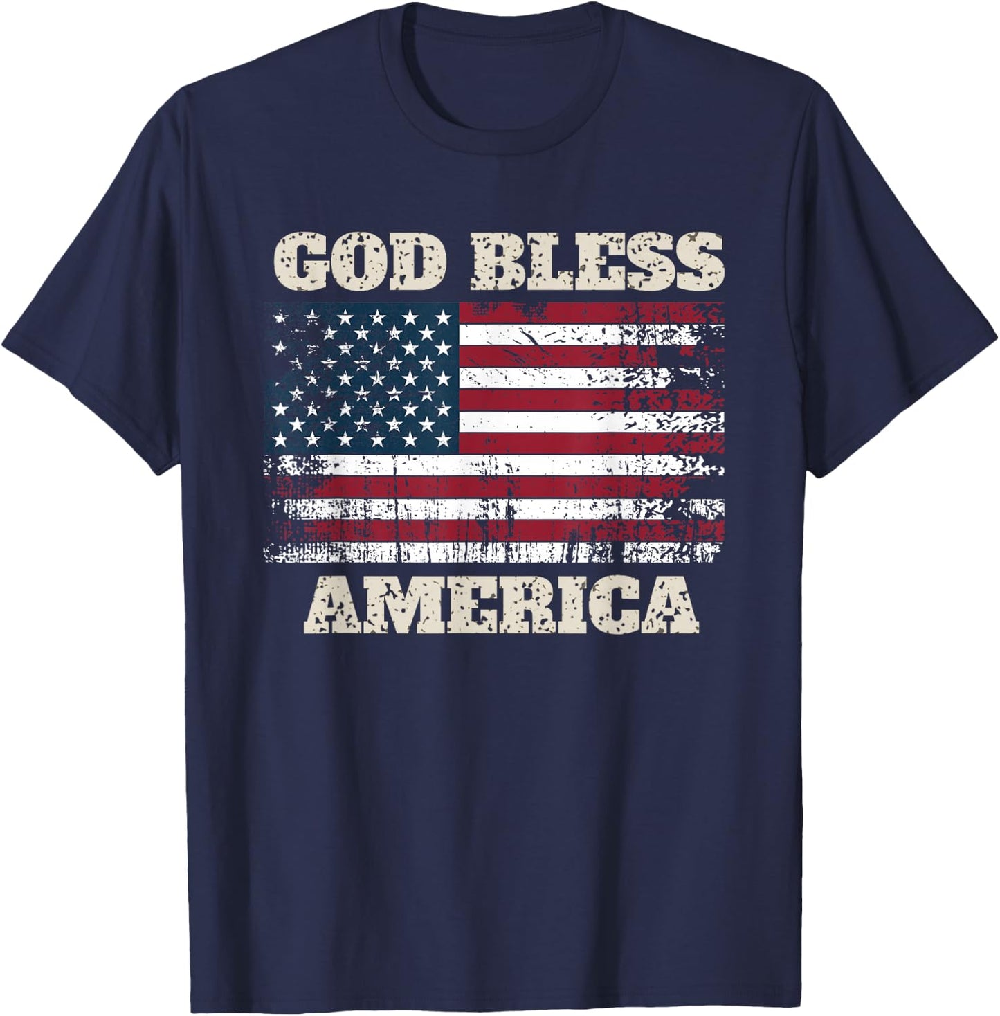 God Bless America Patriotic Happy 4th of July , Women T-Shirt - T-Shirt | Navy