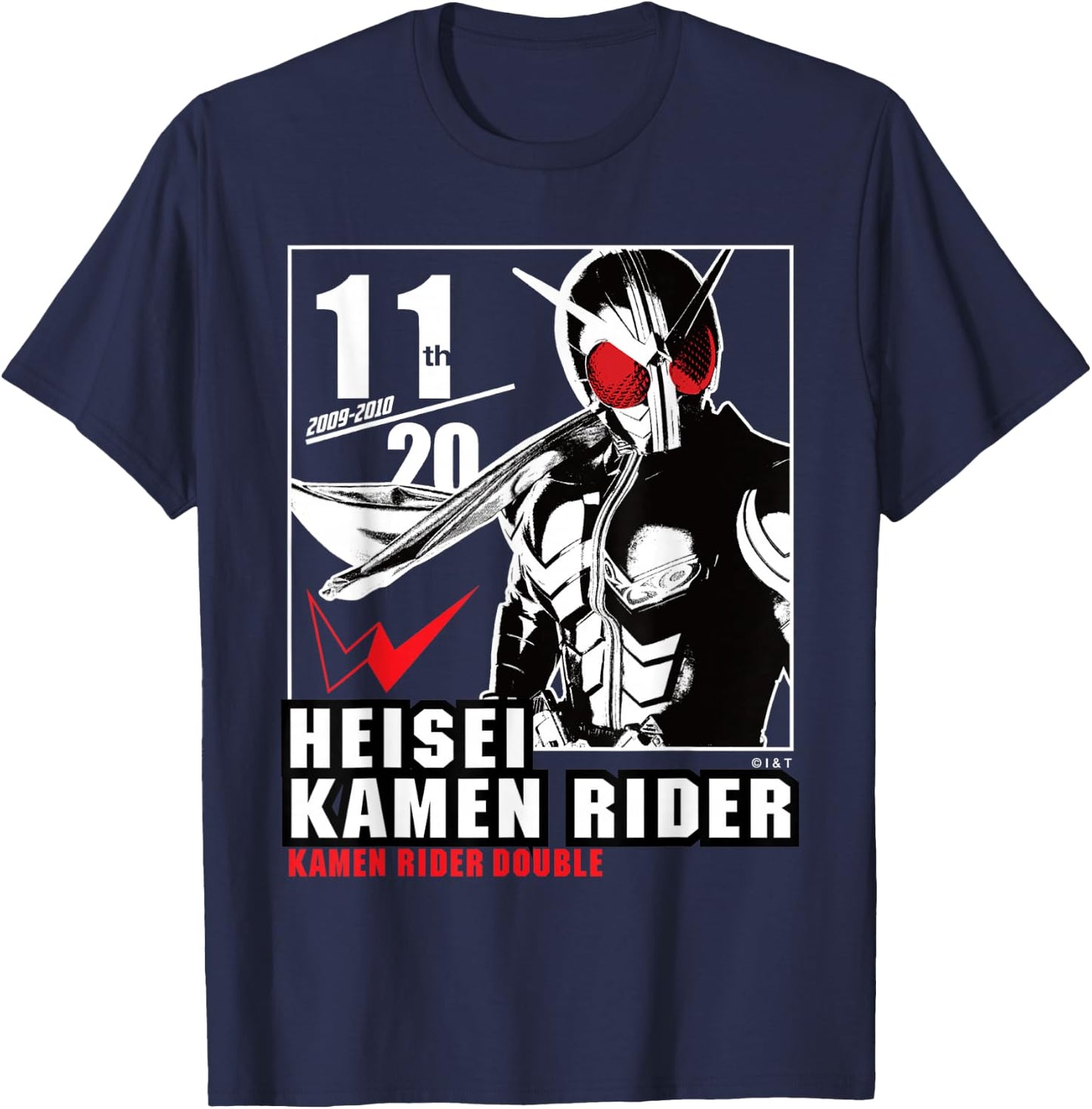 Kamen Rider W Heisei Rider Anniversary T-Shirt - T-Shirt | Navy