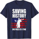 Saving History American Flag USA Funny Metal Detecting T-Shirt - T-Shirt | Navy