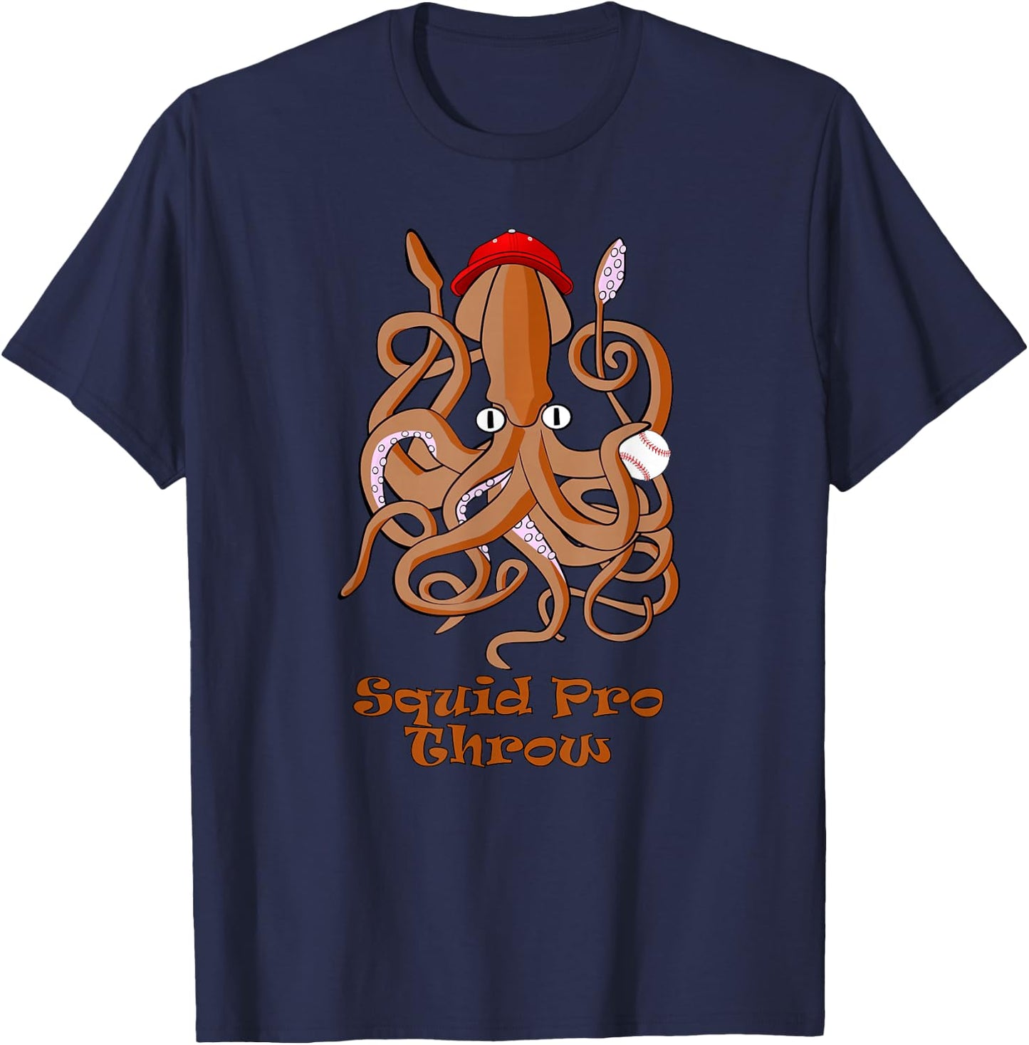 Funny Quid Pro Quo Pun Squid Pro Throw T-Shirt - T-Shirt | Navy