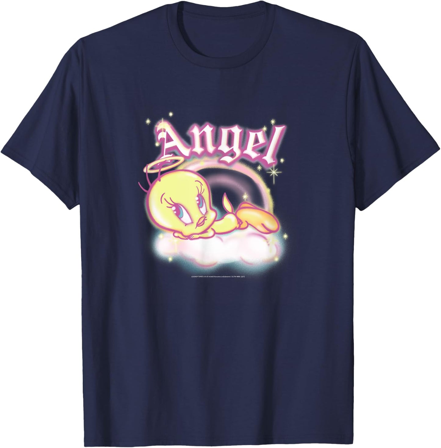 Looney Tunes Tweety Bird Angel in Clouds T-Shirt - T-Shirt | Navy