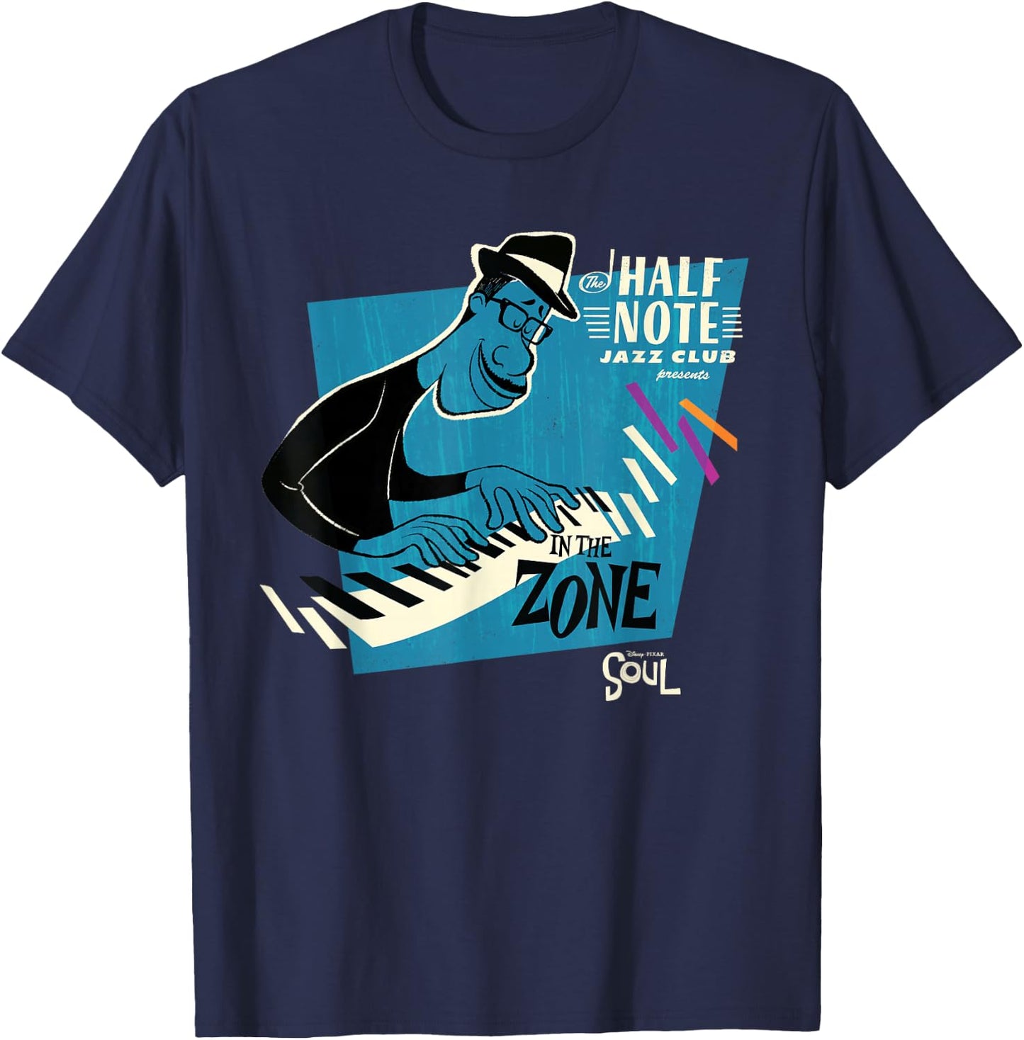 Disney and Pixar's Soul Joe Gardner Jazz Club In the Zone T-Shirt - T-Shirt | Navy