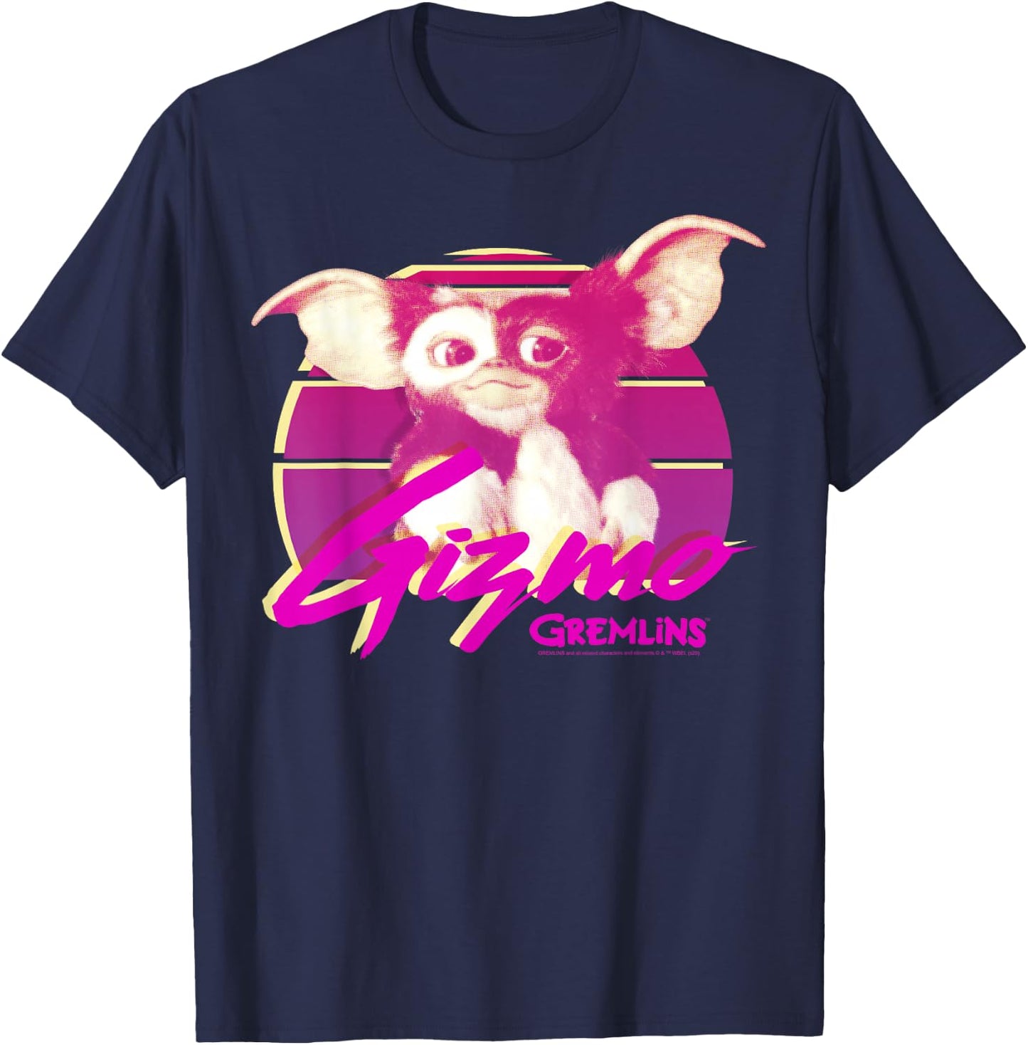 Gremlins Gizmo Retro Portrait T-Shirt - T-Shirt | Navy