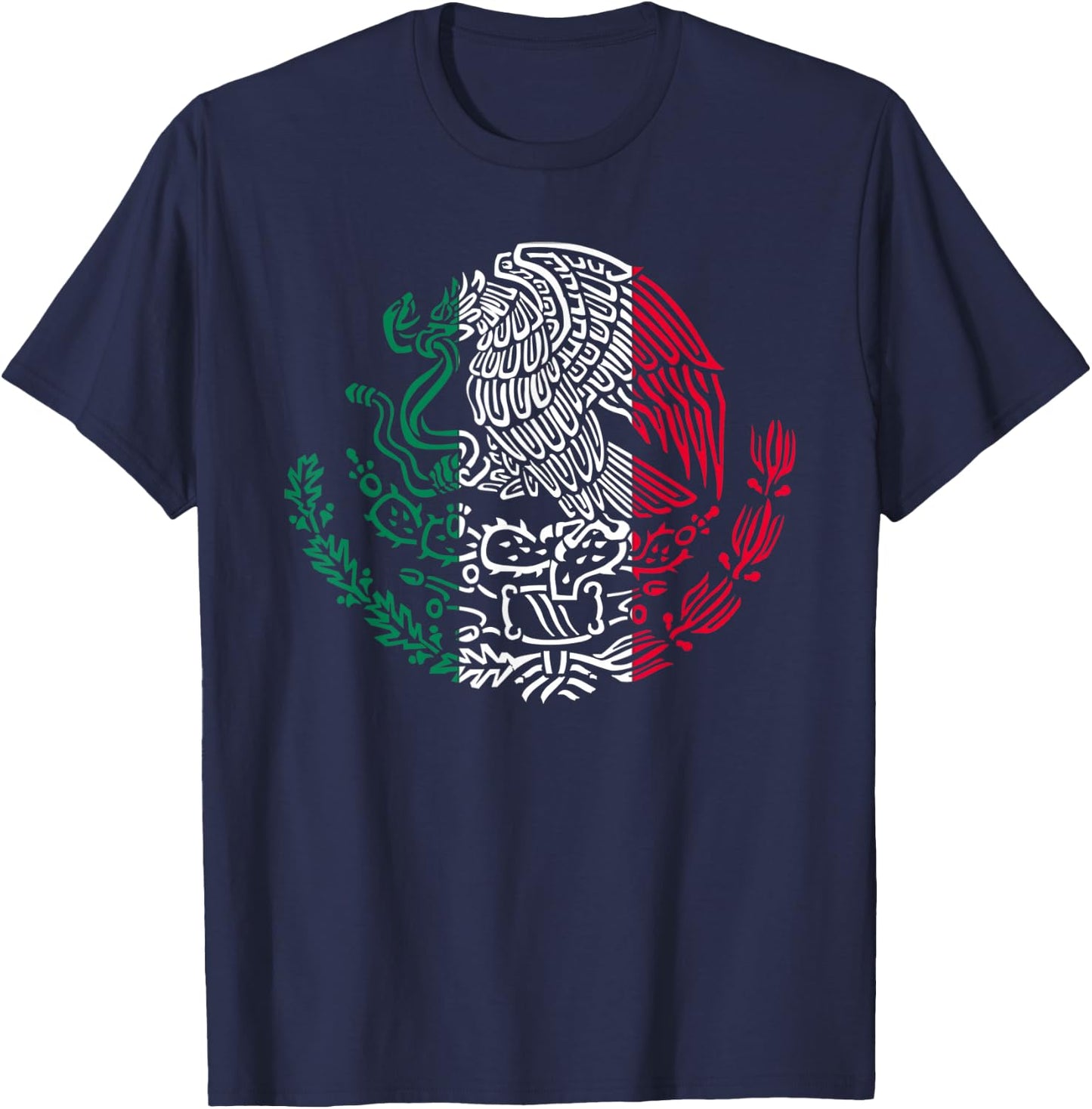 Mexican Eagle Mexico Flag T-Shirt - T-Shirt | Navy