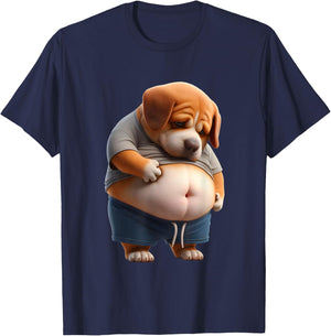 Funny Fat Dog Chubby Chonk Dog Design Canine Dog Lovers T-Shirt - T-Shirt | Navy