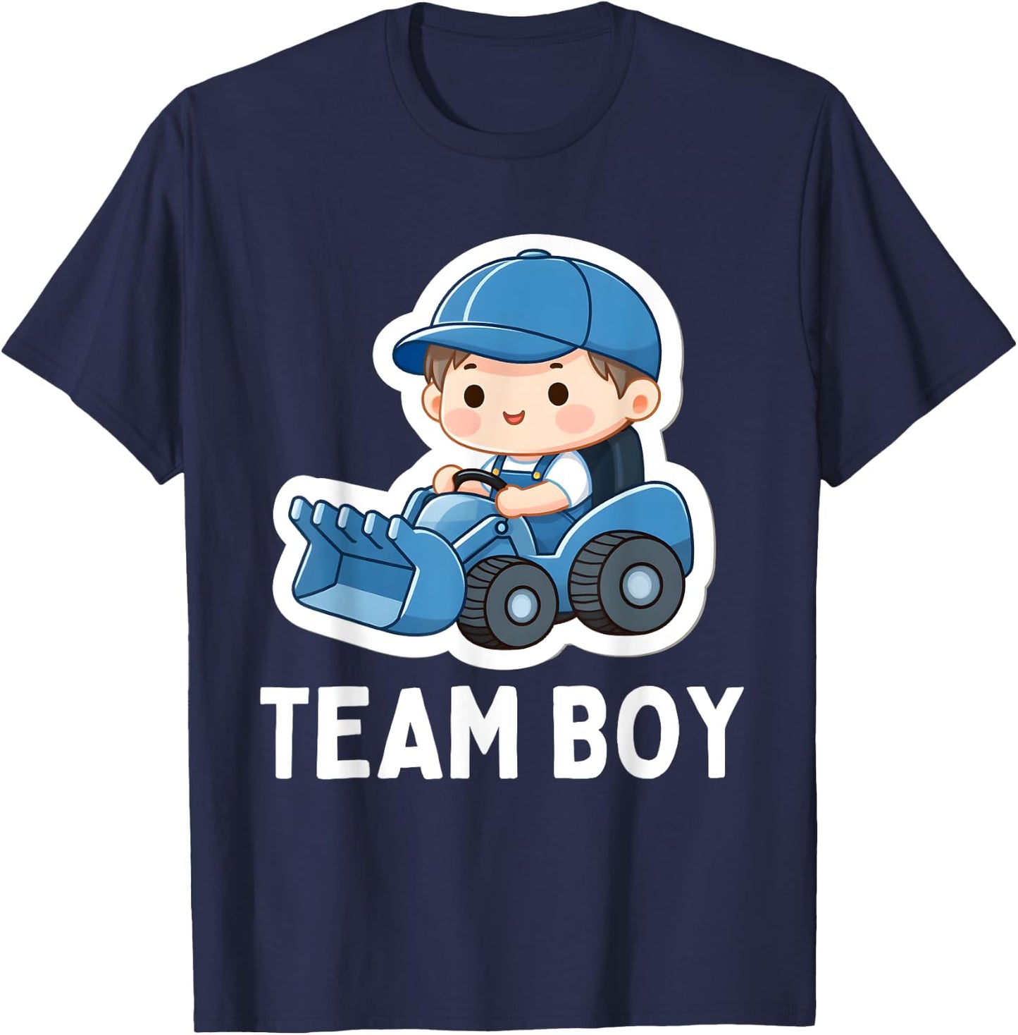 Gender Reveal Team Boy Blue Party Baby Announcement T-Shirt - T-Shirt | Navy