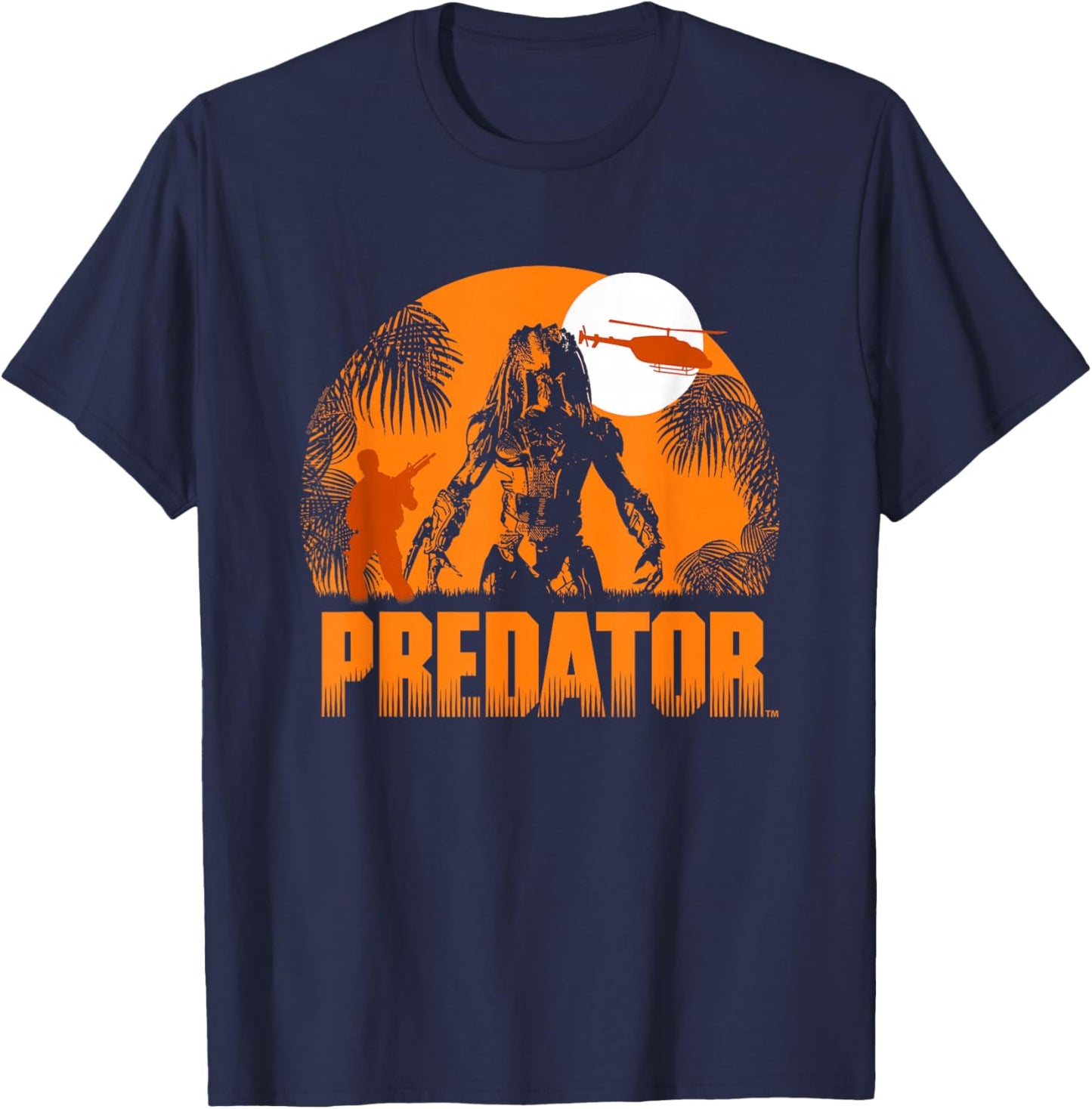 Predator Iconic Predator Haunt Silhouette Big Chest Poster T-Shirt - T-Shirt | Navy