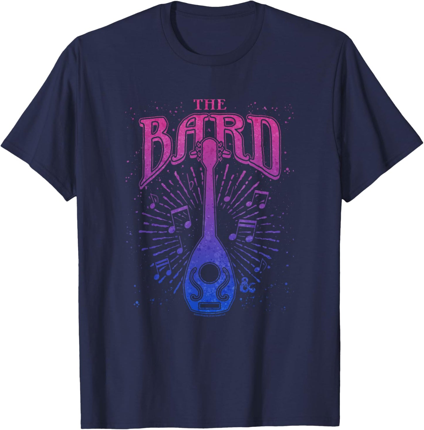 Dungeons & Dragons The Bard Neon Musical Emblem Logo T-Shirt - T-Shirt | Navy