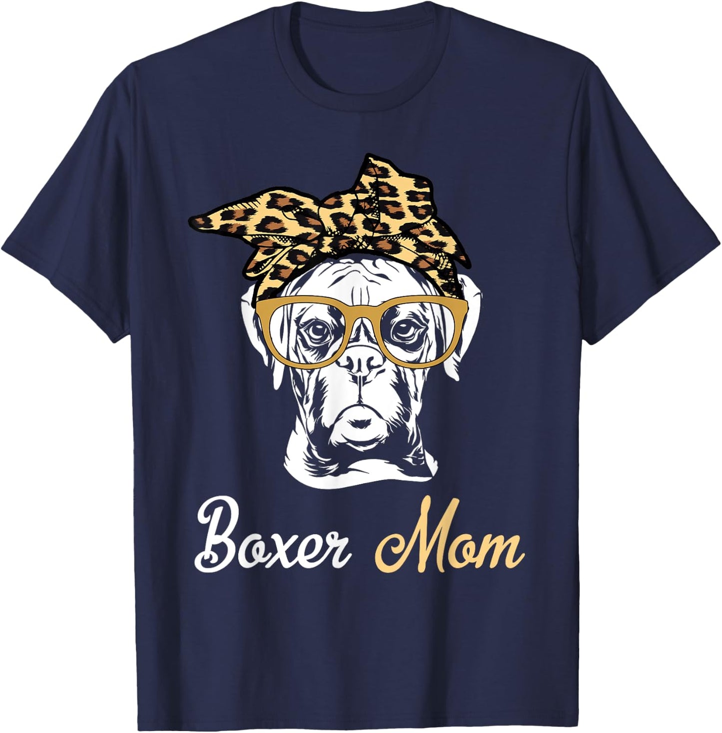 Birthday and Mother's day Gift-Boxer Mom T-Shirt - T-Shirt | Navy