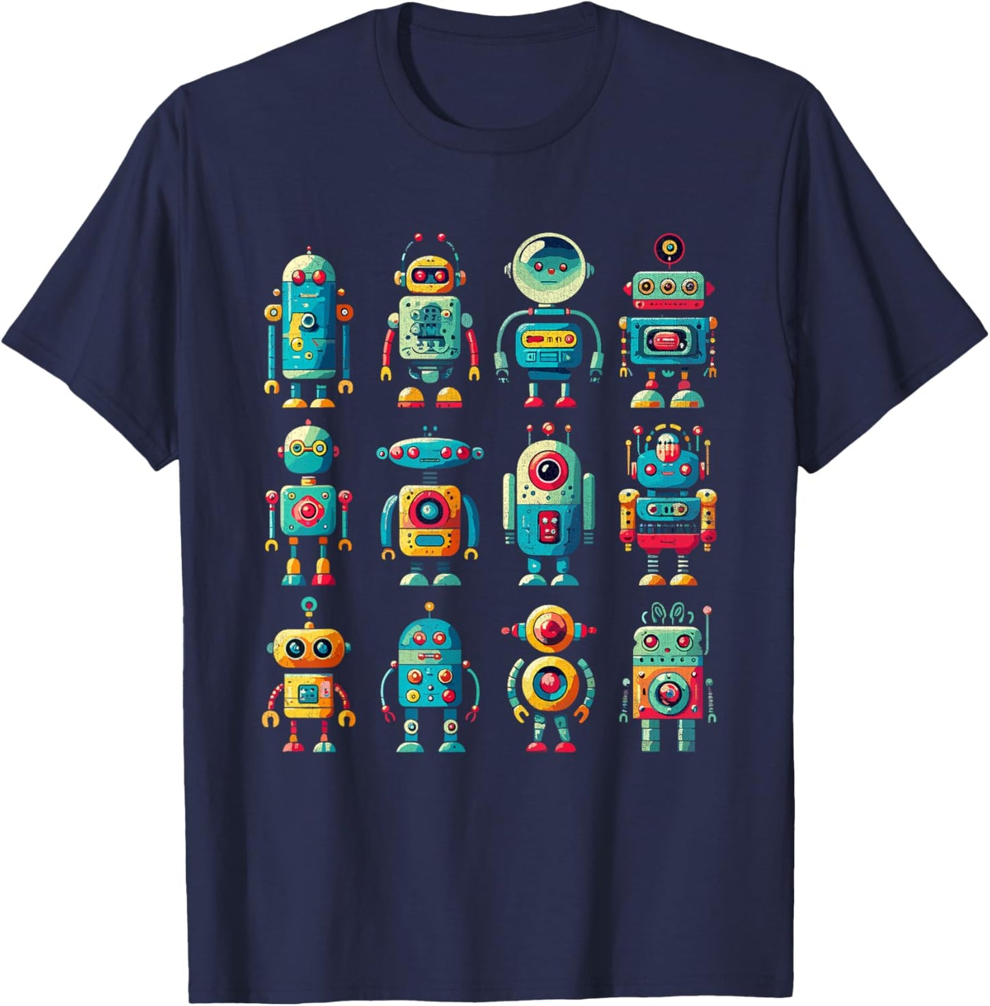 Robots Art Robotics Engineer Robot Robotic Engineering T-Shirt - T-Shirt | Navy