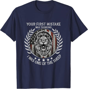 Your First Mistake Was Thinking I Was One Of The Sheep Lion T-Shirt - T-Shirt | Navy