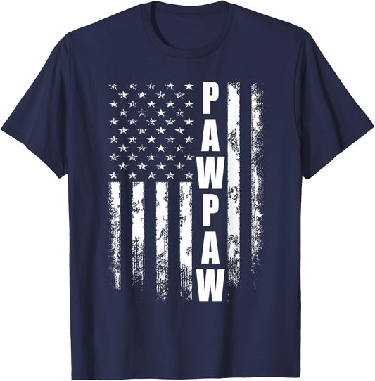 Pawpaw Gift America Flag Gift Father's Day Small T-Shirt - T-Shirt | Navy
