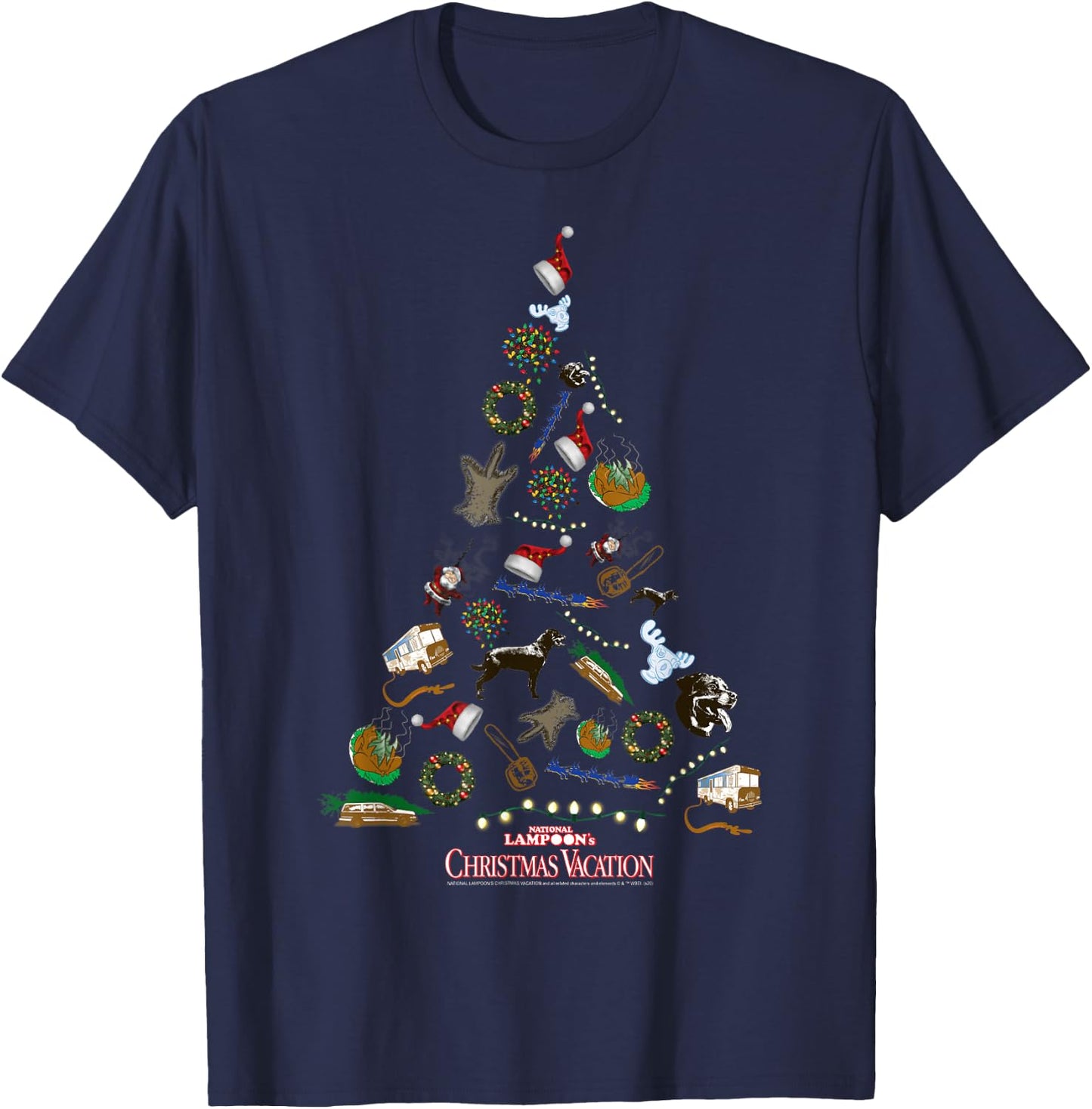 National Lampoon's Christmas Vacation , Black, Small, Short Sleeve, , Classic Fit, Imported T-Shirt - T-Shirt | Navy