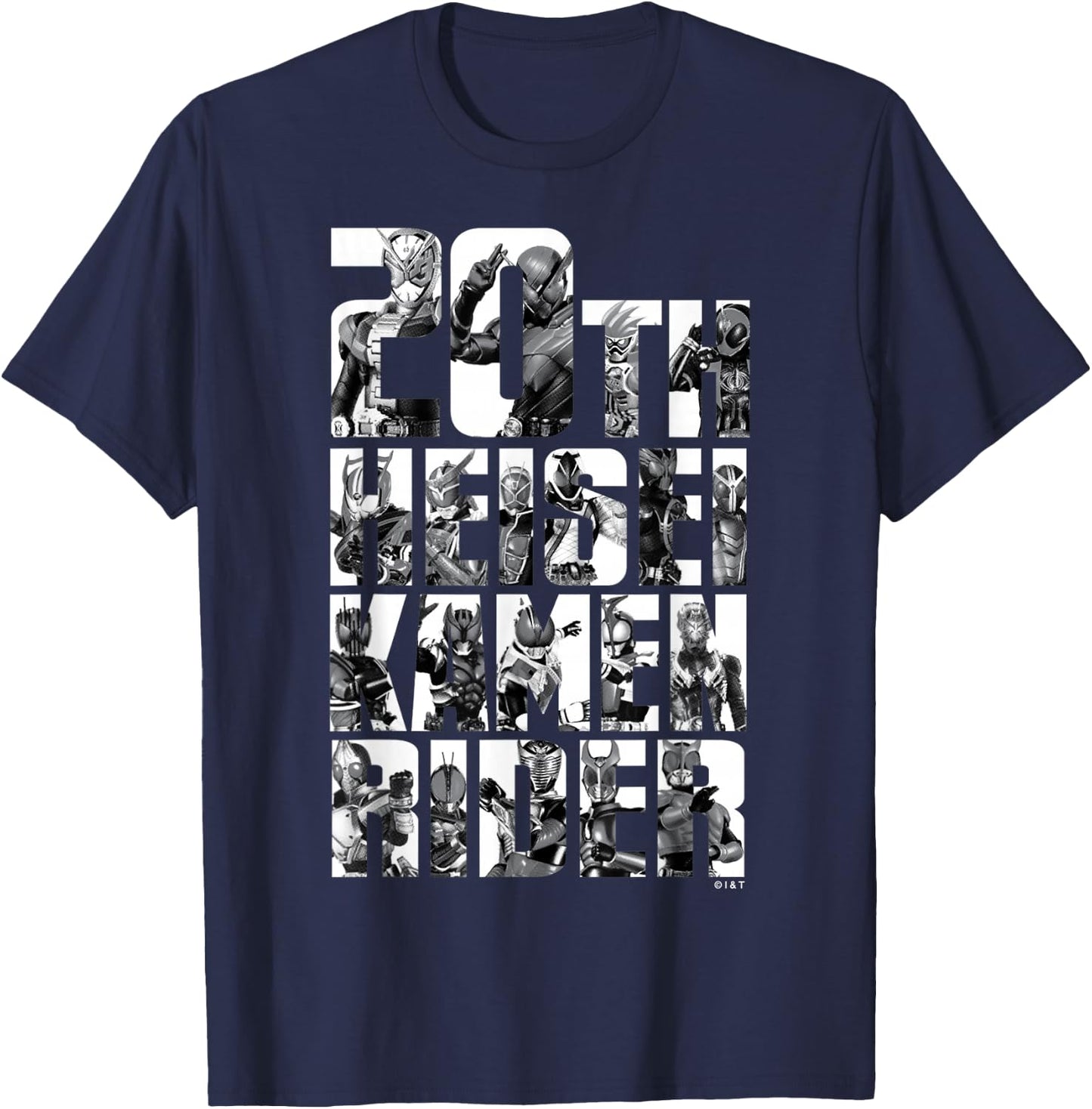Kamen Rider Heisei Catchphrase 20th Anniversary Shirt T-Shirt - T-Shirt | Navy