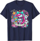 Summerween Vibes Skeleton Spooky Vacation Halloween Summer Women Kids T-Shirt - T-Shirt | Navy