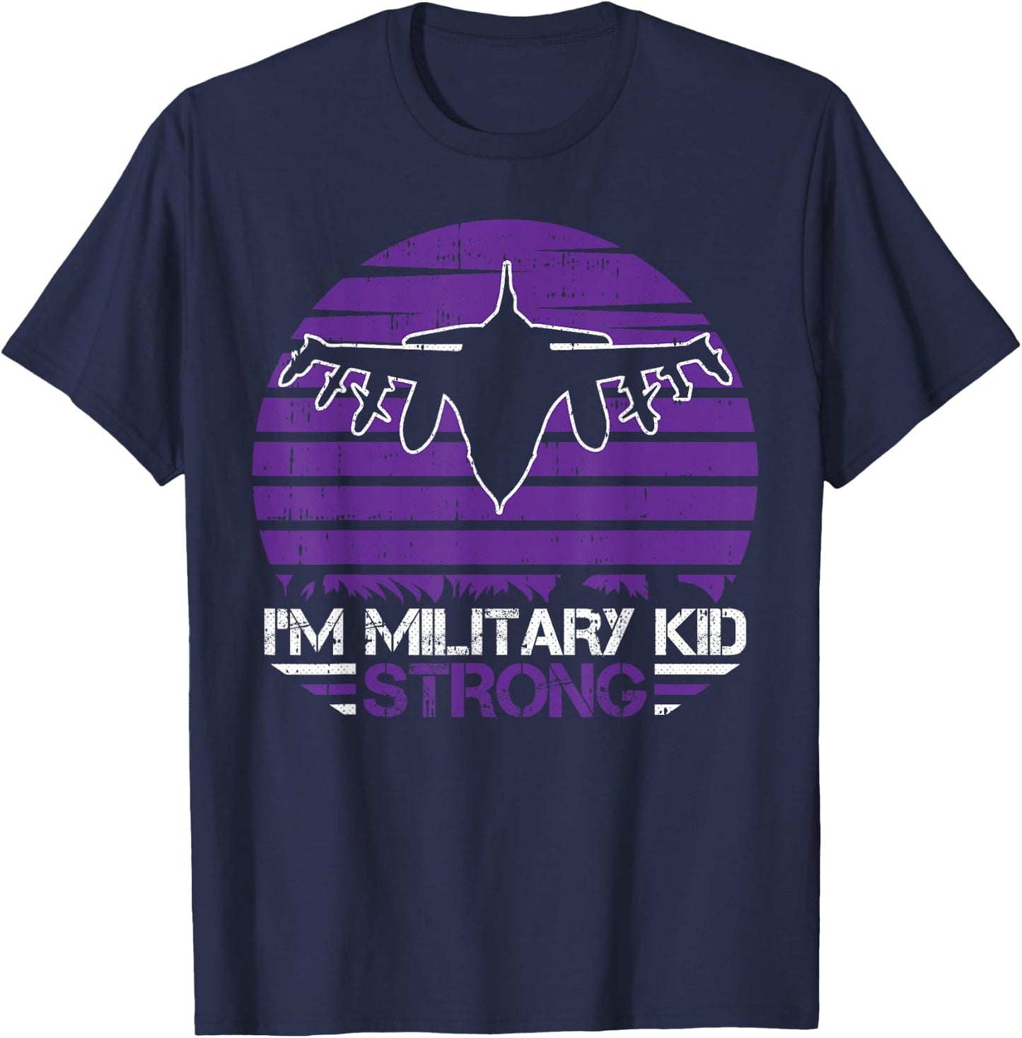 I Am Military Kid Strong Month Of The Military Child Army T-Shirt - T-Shirt | Navy