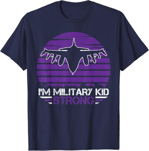 I Am Military Kid Strong Month Of The Military Child Army T-Shirt - T-Shirt | Navy