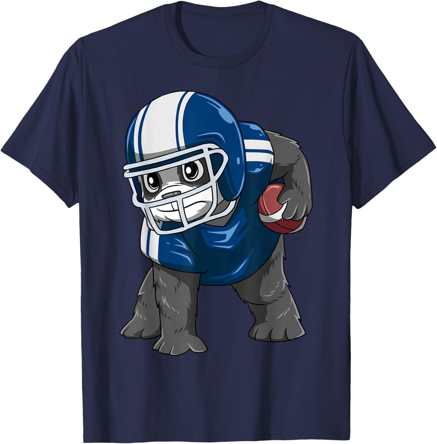 Panda Football Panda Playing Football Panda T-Shirt - T-Shirt | Navy