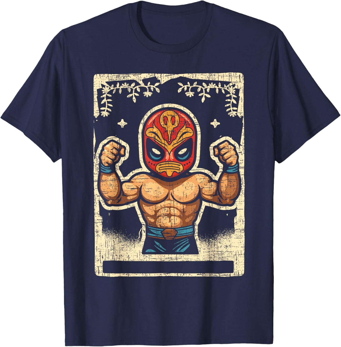 Lucha Libre Wrestler Mexican Wrestling Luchador T-Shirt - T-Shirt | Navy
