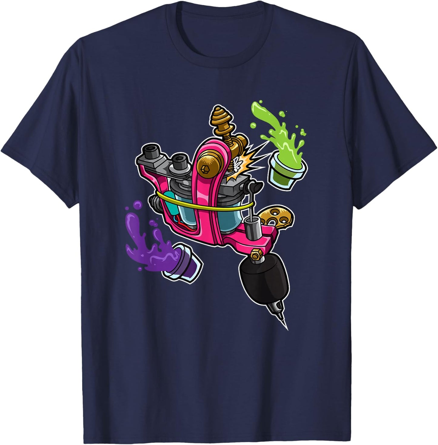 My Coil Loves Colour Tattoo Machine Tattoo Artist T-Shirt - T-Shirt | Navy