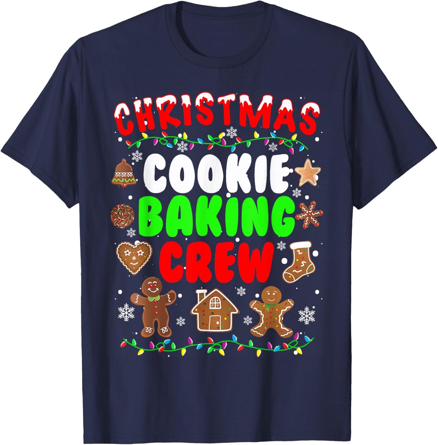 Christmas Cookie Baking Crew Funny X-mas Baker Baking Gifts T-Shirt - T-Shirt | Navy