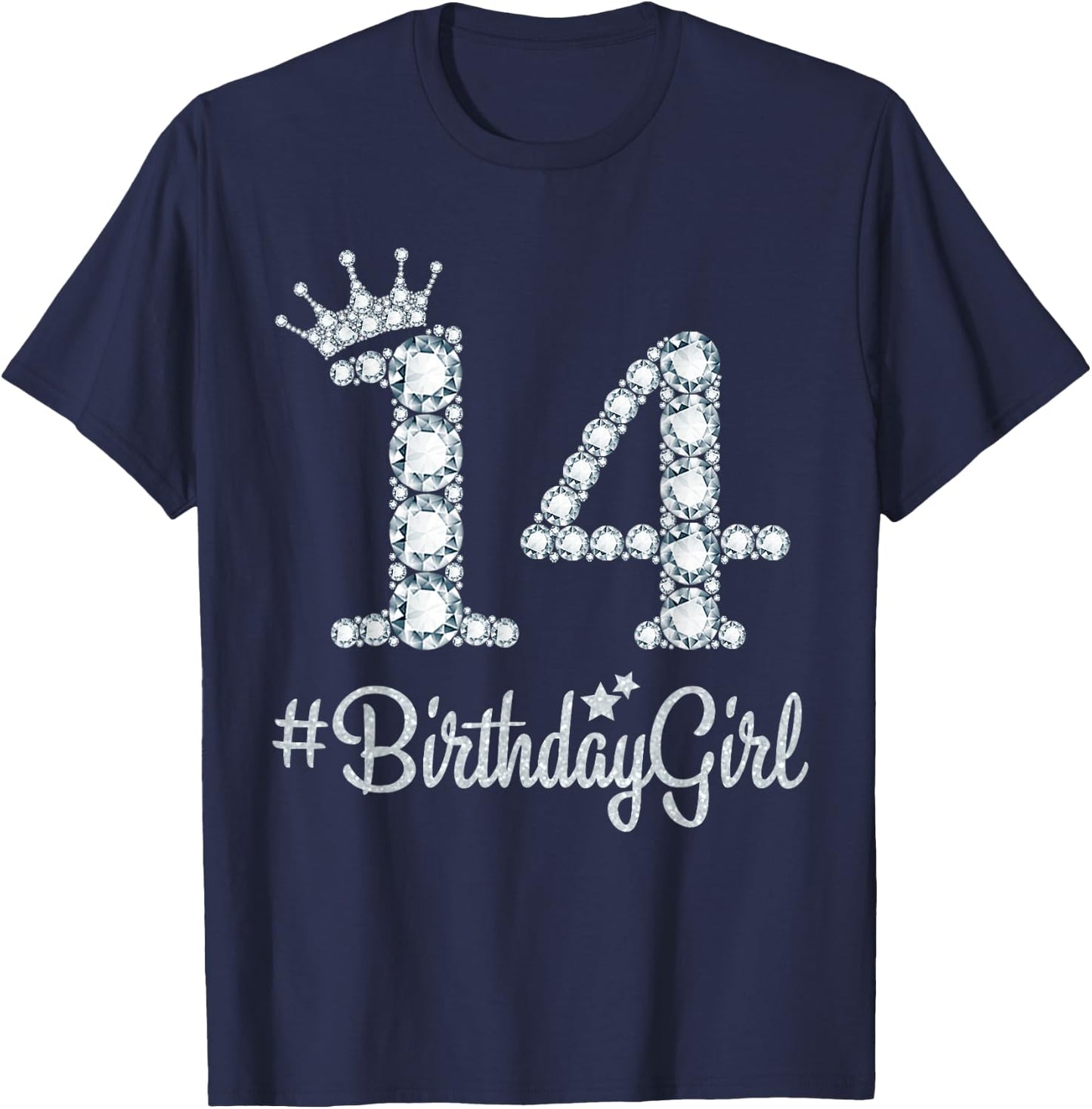 14 BirthdayGirl 14 Years Old Happy 14th Birthday Girl T-Shirt - T-Shirt | Navy