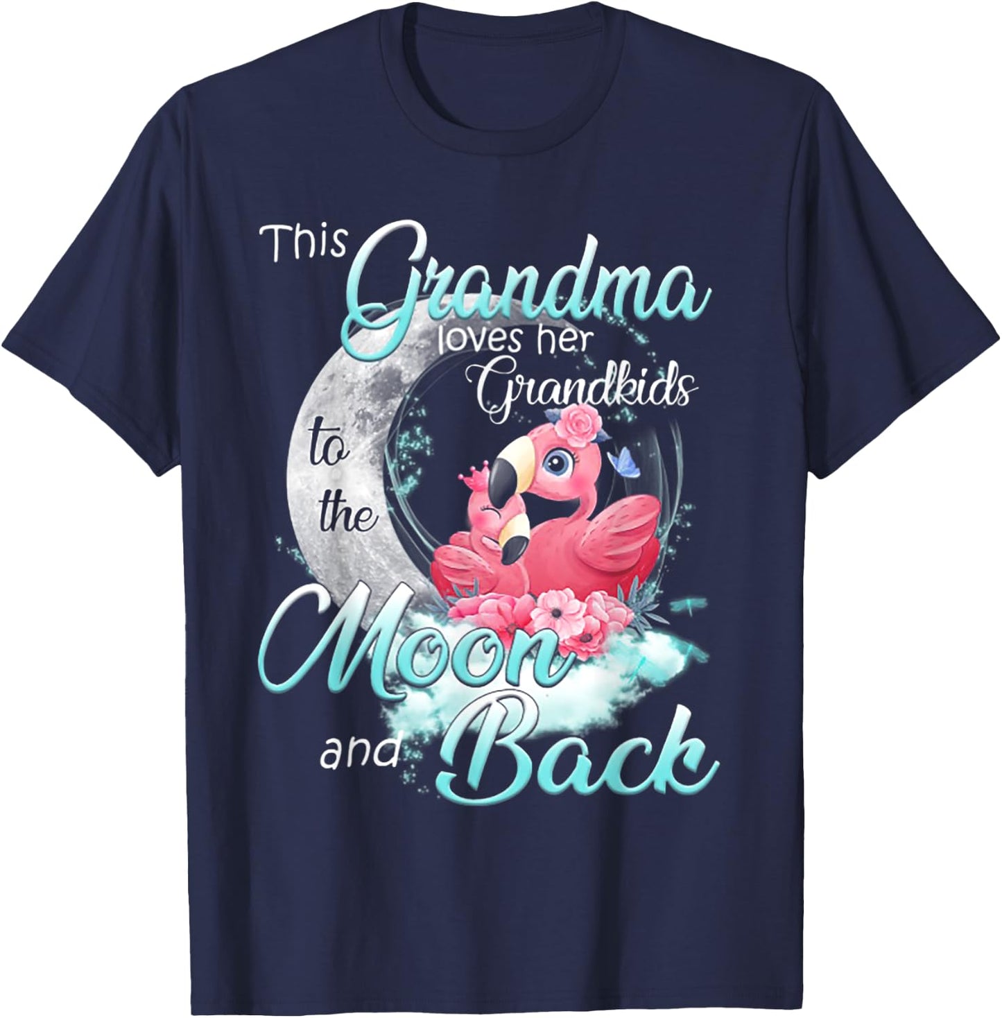 This Grandma Loves Her Grandkids To The Moon And Back T-Shirt - T-Shirt | Navy