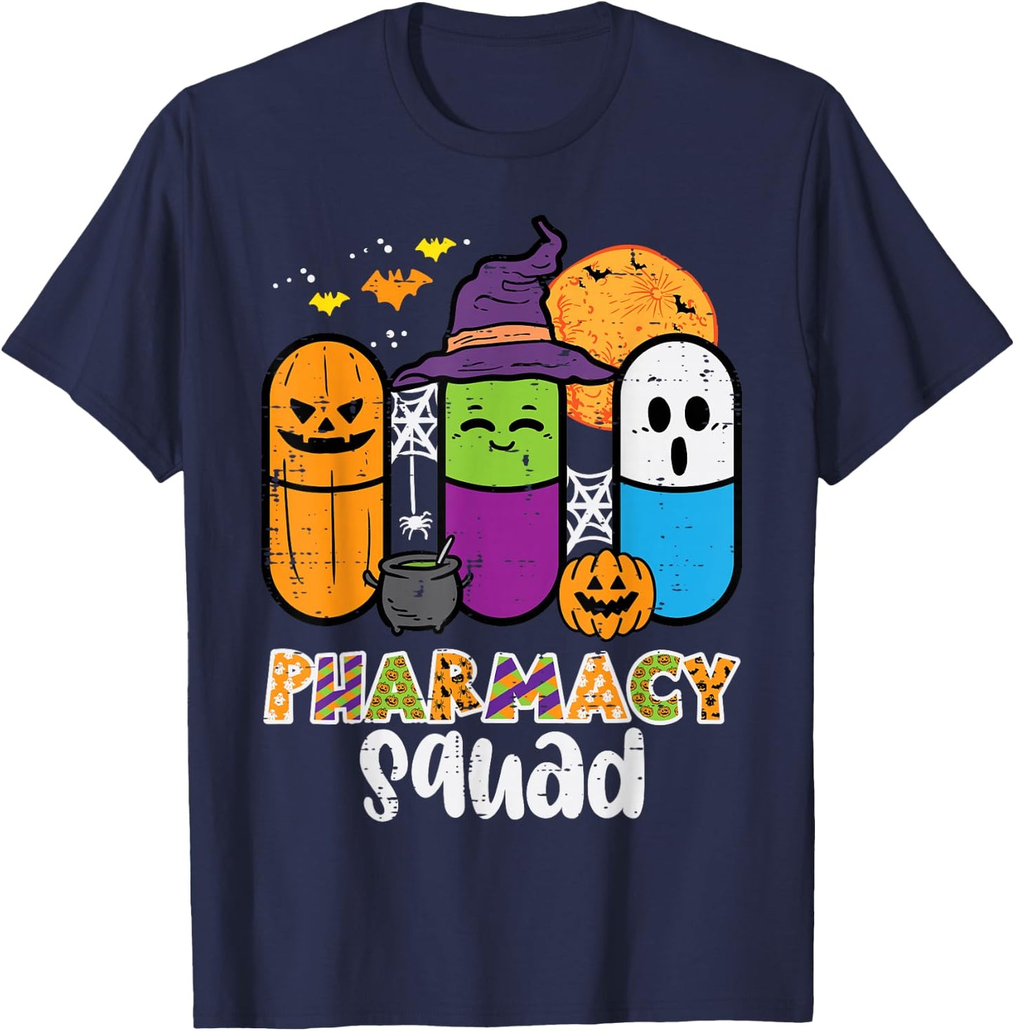 Halloween Pharmacy Squad PIlls Costume Pharmacist Women Men T-Shirt - T-Shirt | Navy
