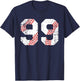 Vintage Baseball 99 Jersey Number T-Shirt - T-Shirt | Navy
