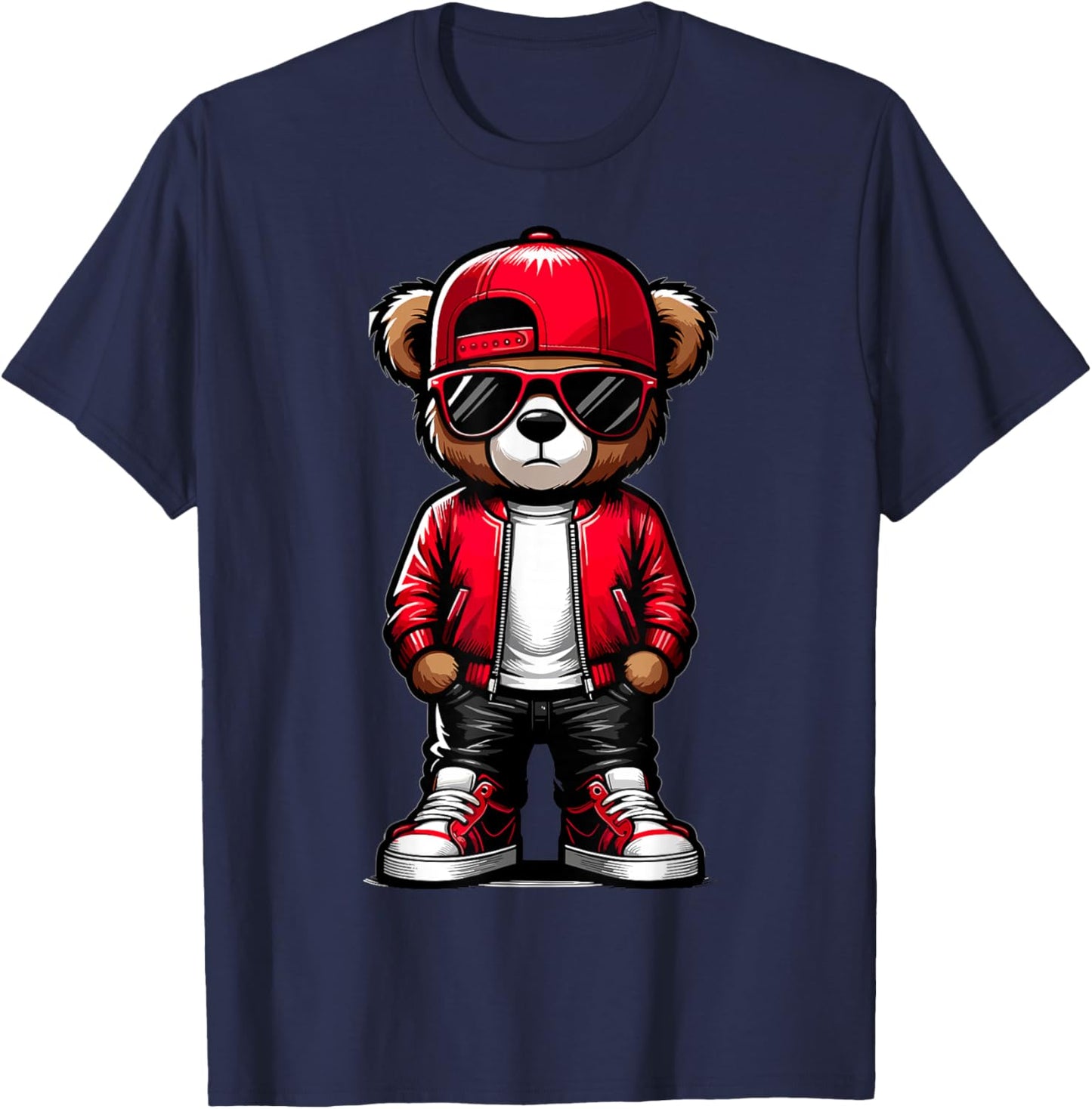 Hip Hop Teddy Bear Rap Music Lover T-Shirt - T-Shirt | Navy