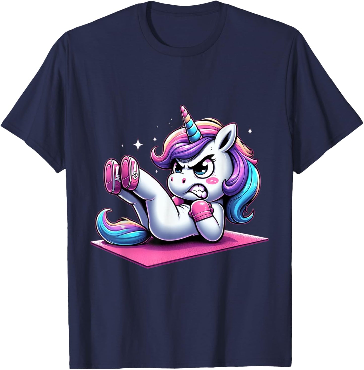 Unicorn Crunches Fitness Gym Boys Girls Men Women Kids T-Shirt - T-Shirt | Navy