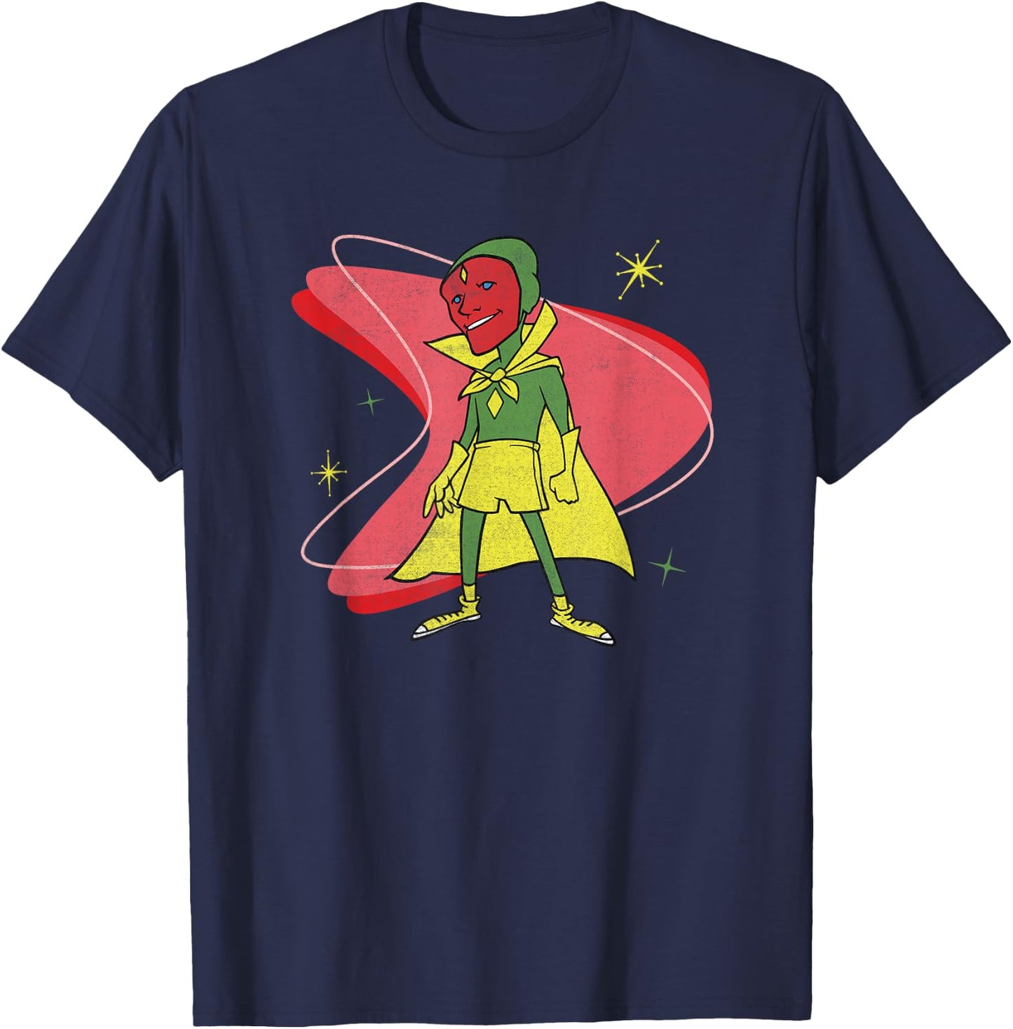 Marvel WandaVision Vision 50s Retro T-Shirt - T-Shirt | Navy
