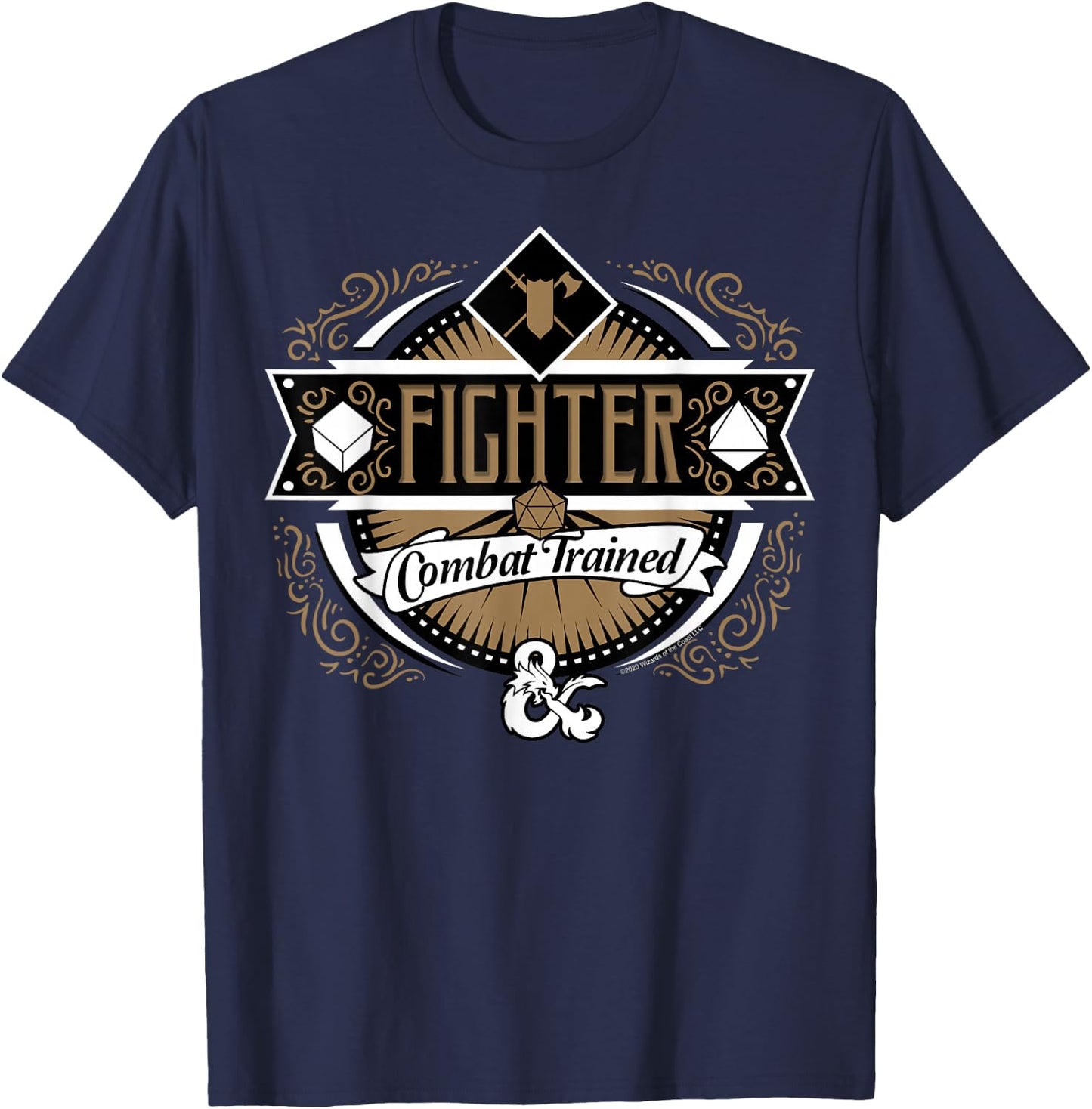 Dungeons & Dragons Fighter Combat Trained T-Shirt - T-Shirt | Navy