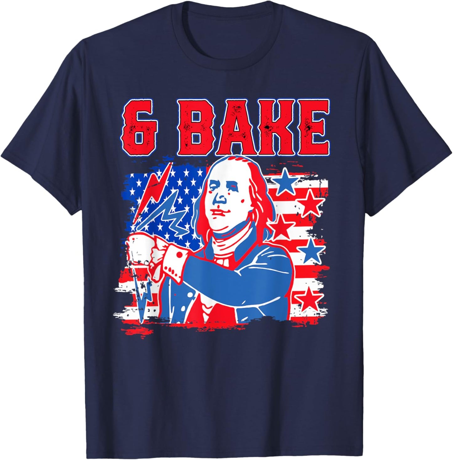 Shake & Bake 4th Of July George Washington Benjamin Franklin T-Shirt - T-Shirt | Navy