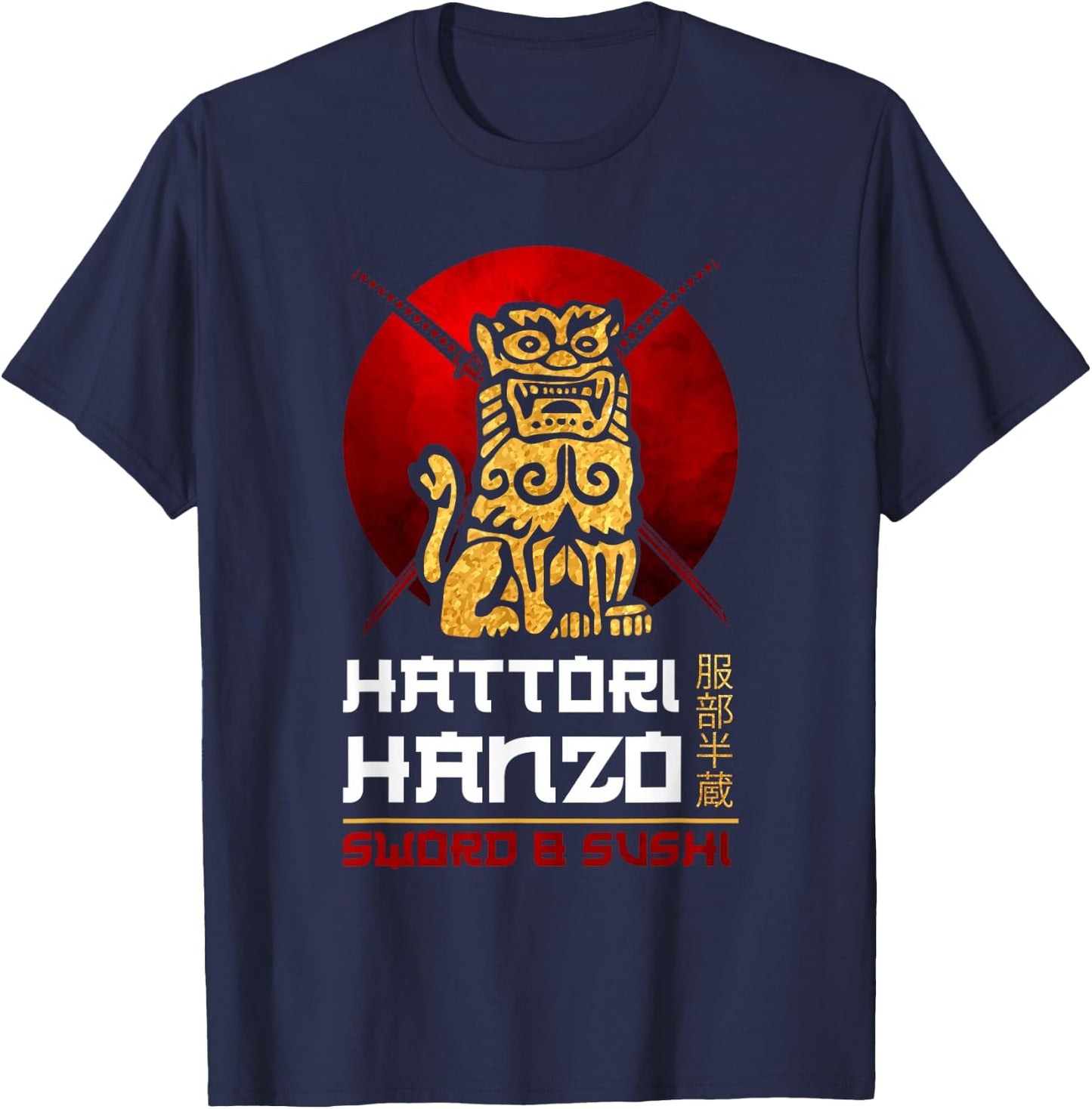 Japanese Warrior Oni No Hanzo Ninja Sword Samurai Fighter T-Shirt - T-Shirt | Navy