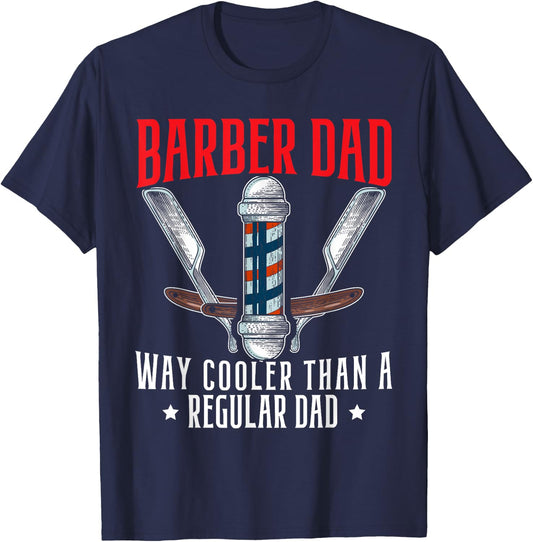 Barbier Dad Father's Day Haircut Barbershop Bester Daddy T-Shirt - T-Shirt | Navy