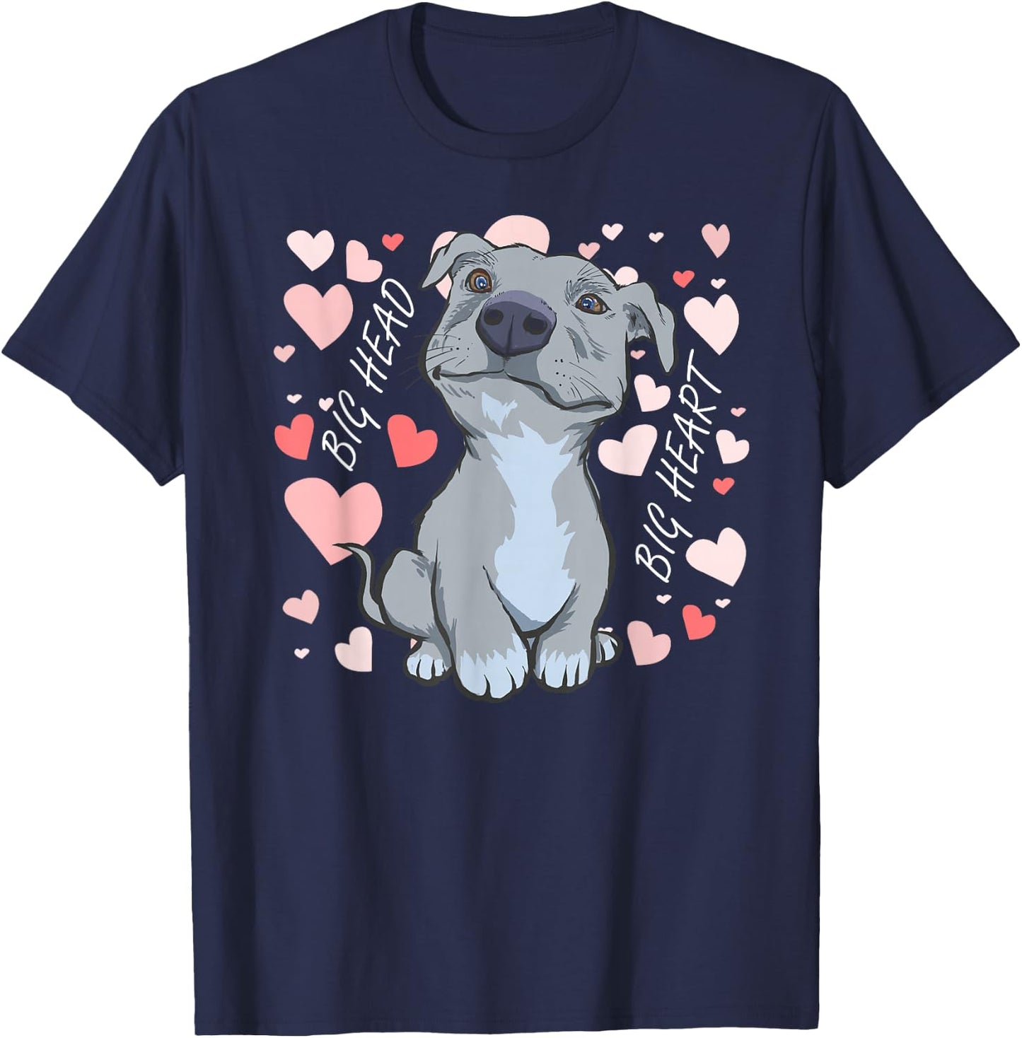 Big Heart Pitbull Valentine Pibble Mum Dog Mom Gift T-Shirt - T-Shirt | Navy