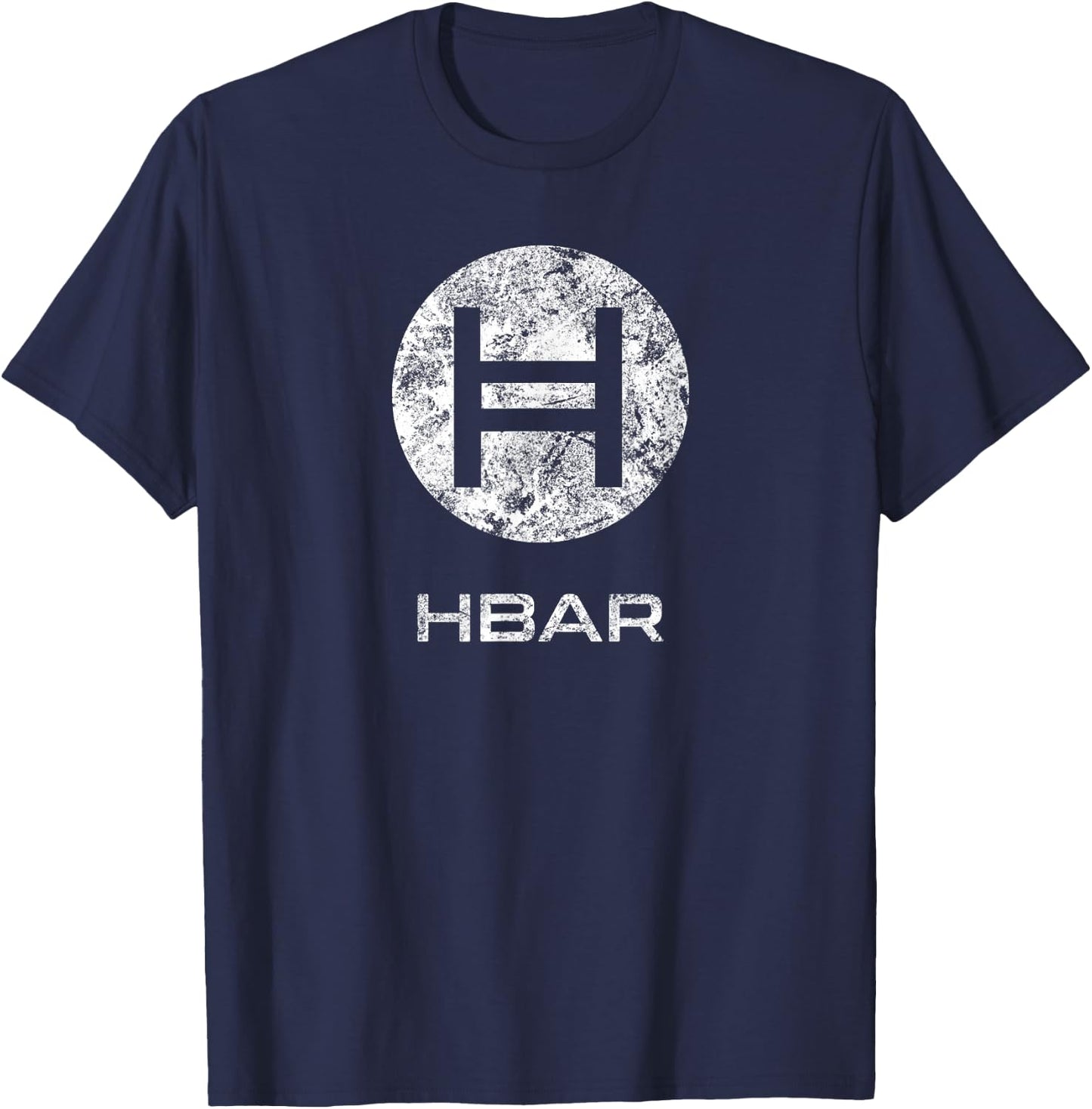 HBAR Crypto Hedera Hashgraph Blockchain Token Distressed T-Shirt - T-Shirt | Navy